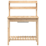 vidaXL Oppottafel met spoelbak 147,5x44x139,5 cm massief vurenhout