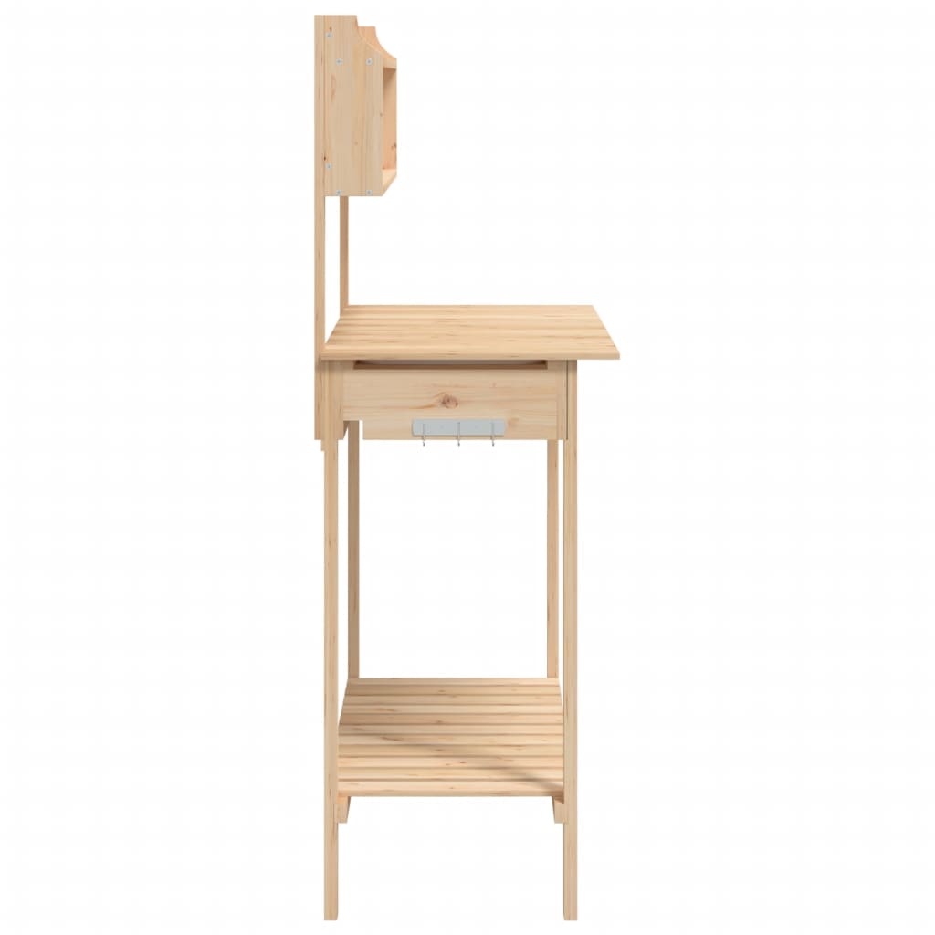 vidaXL Oppottafel met spoelbak 147,5x44x139,5 cm massief vurenhout