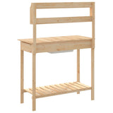 vidaXL Oppottafel met spoelbak 147,5x44x139,5 cm massief vurenhout