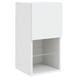 vidaXL 4-delige tv-wandmeubelset met LED-verlichting wit