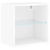 vidaXL 5-delige Tv-wandmeubelset met LED-verlichting bewerkt hout wit