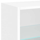 vidaXL 5-delige Tv-wandmeubelset met LED-verlichting bewerkt hout wit