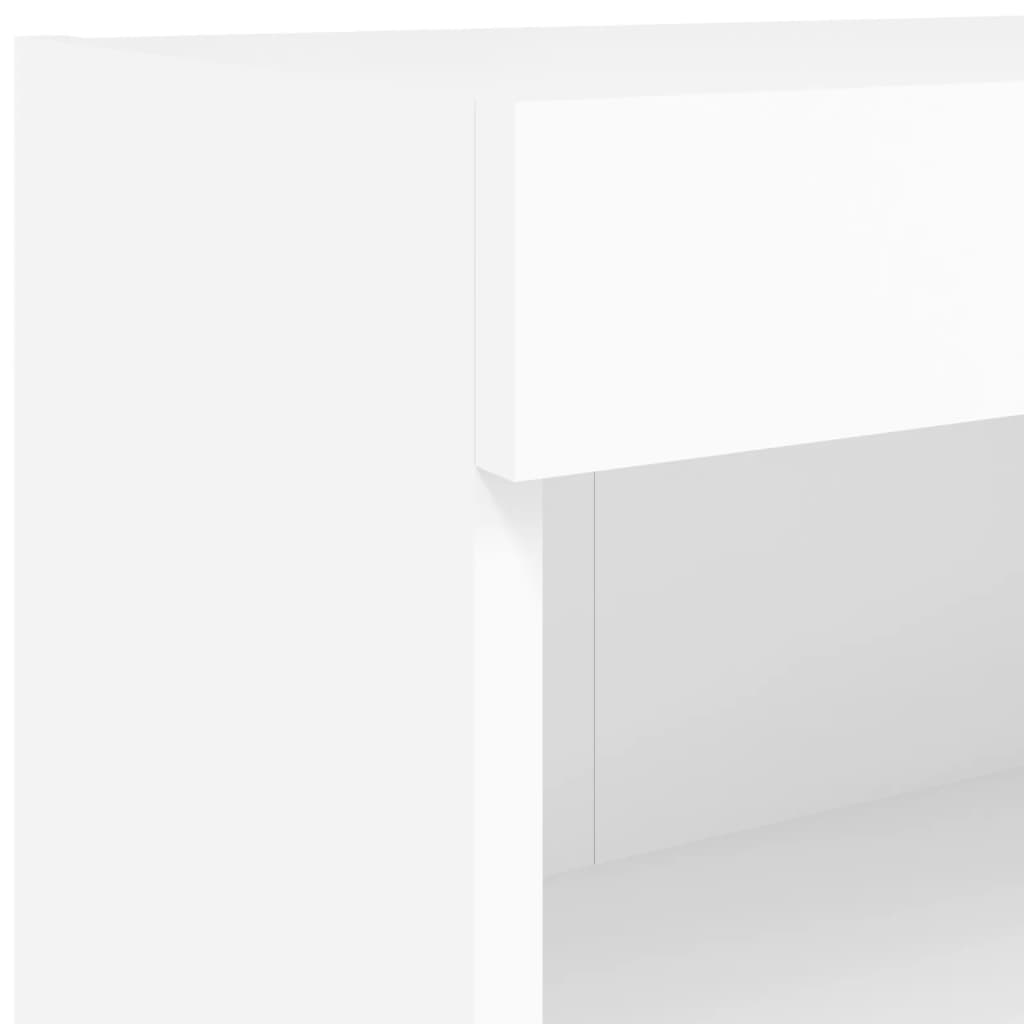 vidaXL 6-delige Tv-wandmeubelset met LED-verlichting bewerkt hout wit