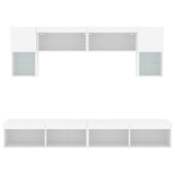 vidaXL 6-delige Tv-wandmeubelset met LED-verlichting bewerkt hout wit