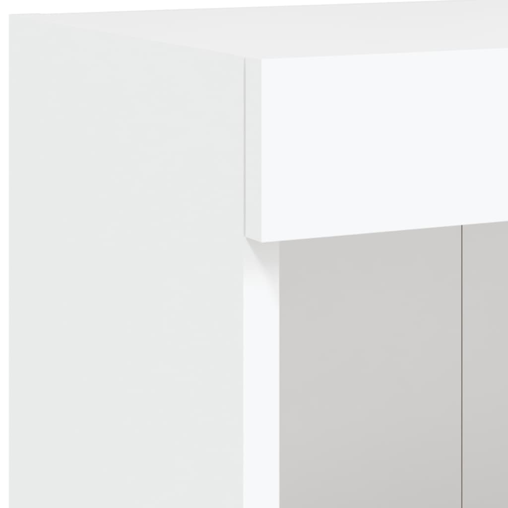 vidaXL 6-delige Tv-wandmeubelset met LED-verlichting bewerkt hout wit