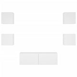 vidaXL 5-delige tv-wandmeubelset met LED-verlichting wit