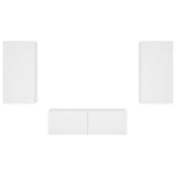 vidaXL 3-delige tv-wandmeubelset met LED-verlichting wit