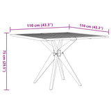 vidaXL Garden Table Square 110x110x75 cm Solid Acacia Wood