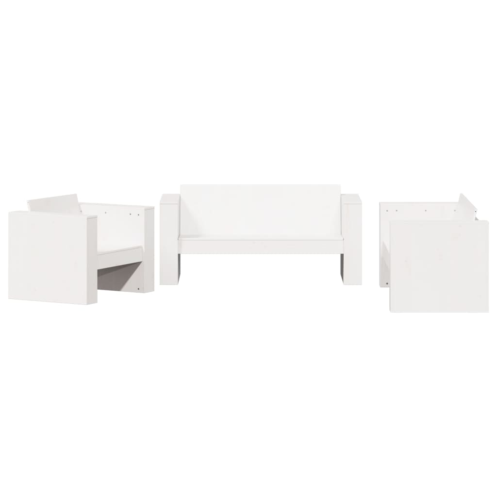 vidaXL 2-delige Loungeset massief grenenhout wit