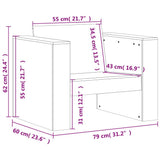 vidaXL 2-delige Loungeset massief grenenhout wit