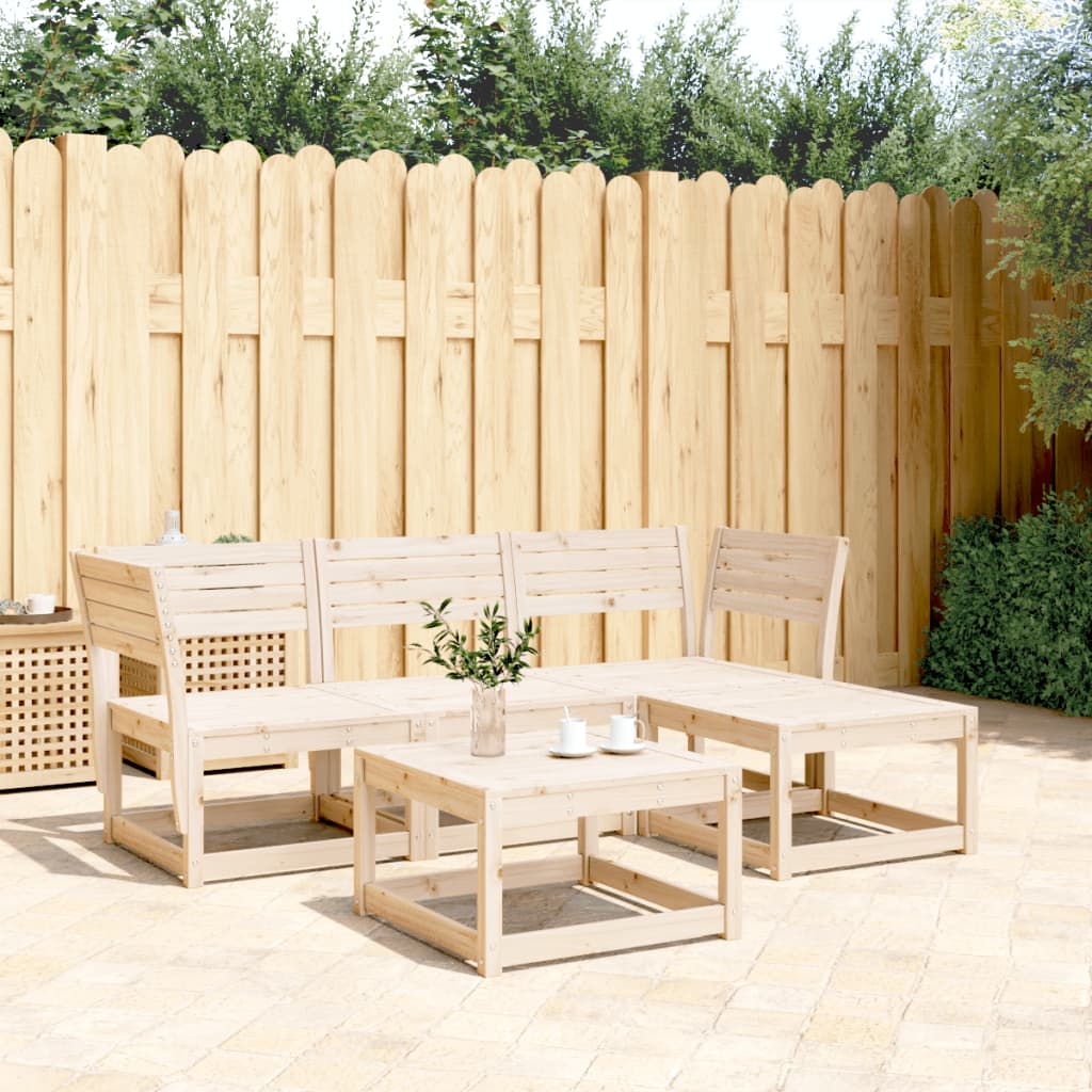 vidaXL 4-delige Loungeset massief grenenhout