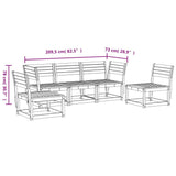 vidaXL 5-delige Loungeset massief grenenhout