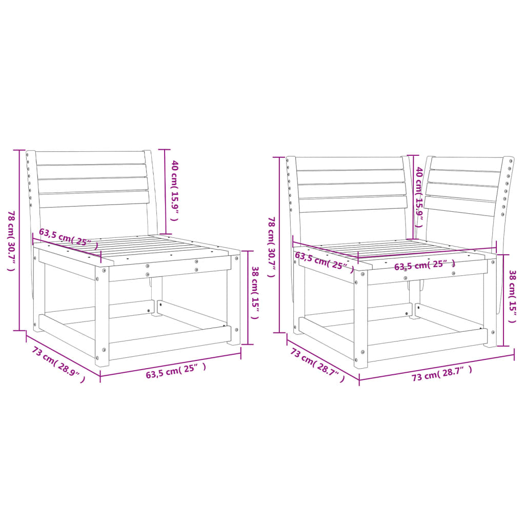 vidaXL 5-delige Loungeset massief grenenhout