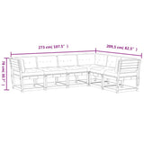 vidaXL 6-delige Loungeset met kussens massief grenenhout