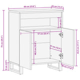 vidaXL Dressoir 60x34x75 cm massief mangohout bruin
