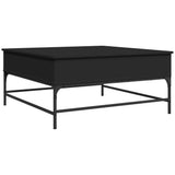 vidaXL Salontafel 95x95x45 cm bewerkt hout en metaal zwart