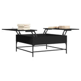 vidaXL Salontafel 95x95x45 cm bewerkt hout en metaal zwart