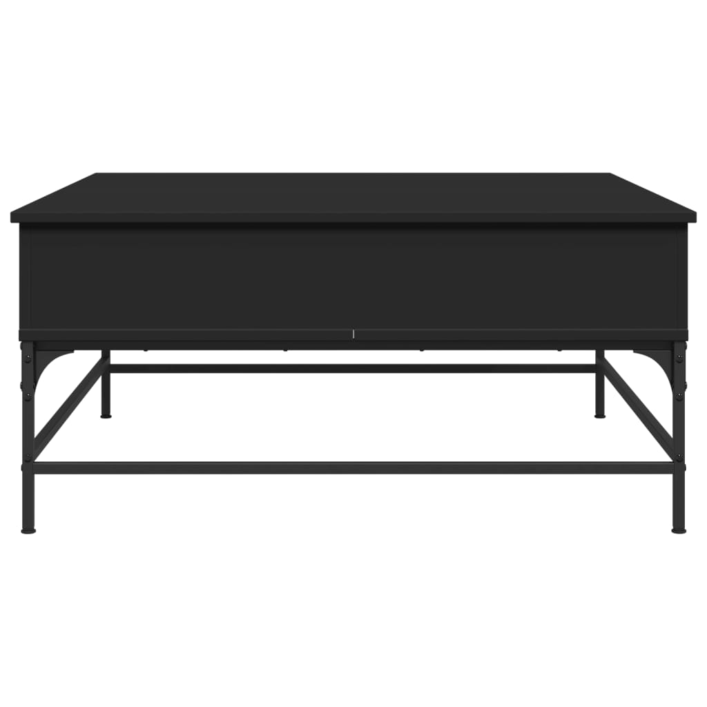 vidaXL Salontafel 95x95x45 cm bewerkt hout en metaal zwart