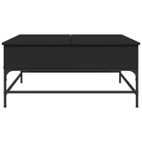 vidaXL Salontafel 95x95x45 cm bewerkt hout en metaal zwart