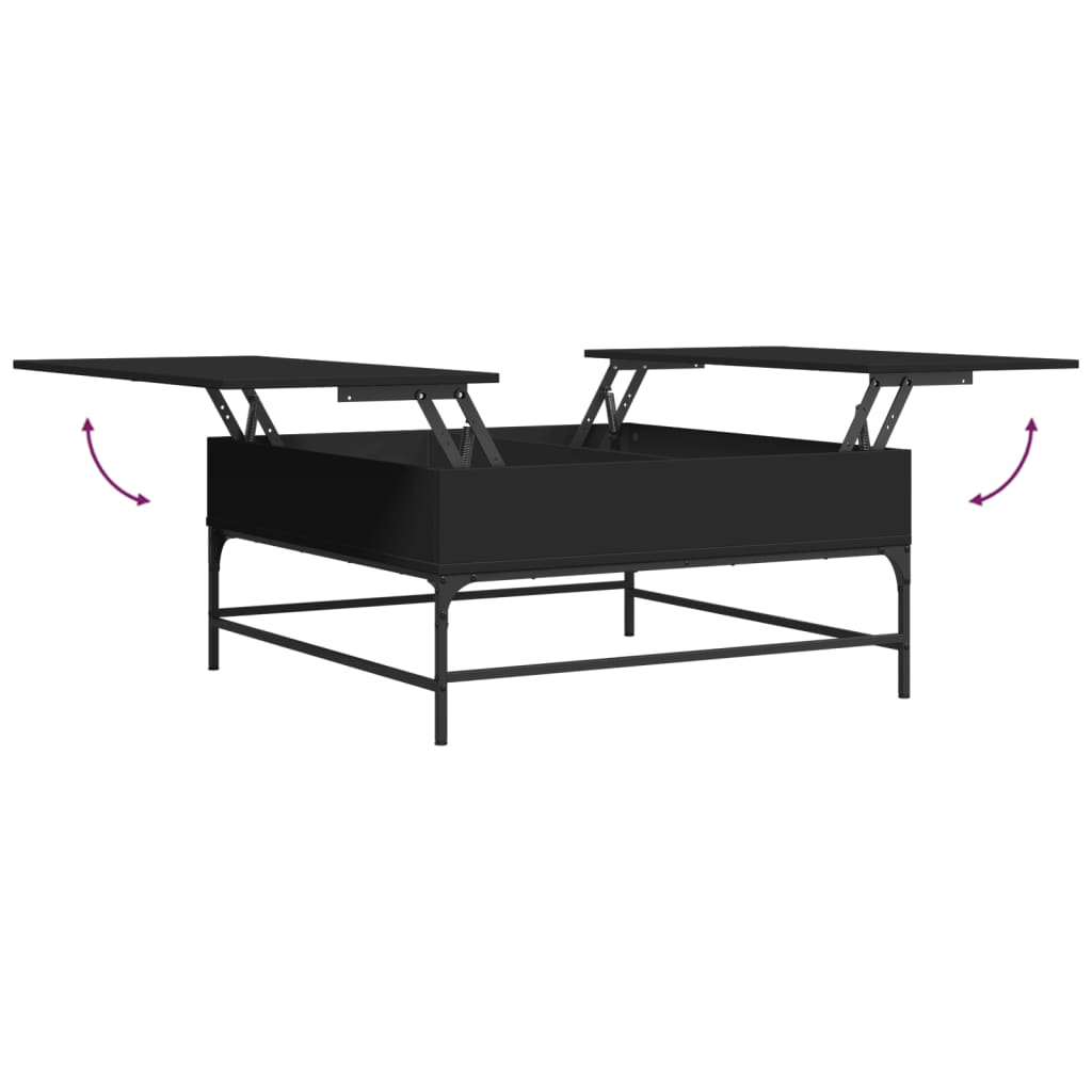vidaXL Salontafel 95x95x45 cm bewerkt hout en metaal zwart