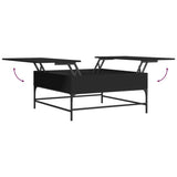 vidaXL Salontafel 95x95x45 cm bewerkt hout en metaal zwart