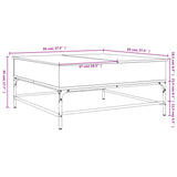 vidaXL Salontafel 95x95x45 cm bewerkt hout en metaal zwart