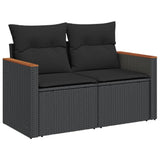 vidaXL Ensemble de salon 13 personnes avec coussins en poly rotin noir