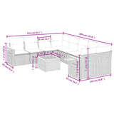 vidaXL 9-delige Loungeset met kussens poly rattan zwart