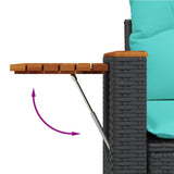 vidaXL 7-Piece Lounge Set with Cushions Poly Rattan Black