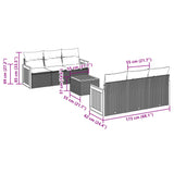 vidaXL 7-Piece Lounge Set with Cushions Poly Rattan Black