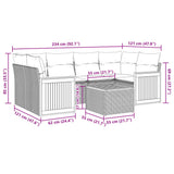 vidaXL 7-Piece Lounge Set with Cushions Poly Rattan Black