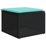 vidaXL ensemble de 5 banques de jardin avec coussins en polyrotan noir