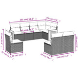 vidaXL 8-piece Lounge Set with Cushions Poly Rattan Black
