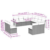 vidaXL 11-Piece Garden Lounge Set with Cushions, Black Poly Rattan