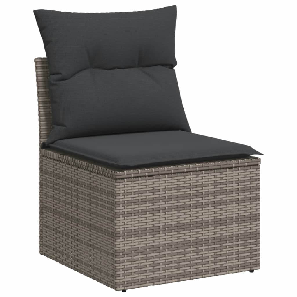 vidaXL 7-delige Loungeset met kussens poly rattan zwart