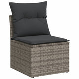 vidaXL 7-delige Loungeset met kussens poly rattan zwart