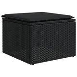 vidaXL 9-piece Poly Rattan Lounge Set with Cushions Black