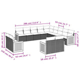 vidaXL 13-delige Loungeset met kussens poly rattan zwart