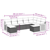 vidaXL ensemble de 9 banques de jardin avec coussins en polyrotan noir