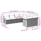 vidaXL 8-piece Lounge Set with Cushions Poly Rattan Black
