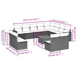 vidaXL 13-delige Loungeset met kussens poly rattan zwart