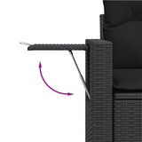 vidaXL Ensemble de salon 12 personnes avec coussins en poly rotin noir