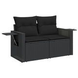 vidaXL 9-piece Poly Rattan Lounge Set with Cushions Black