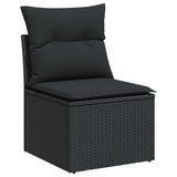 vidaXL 9-piece Poly Rattan Lounge Set with Cushions Black