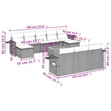 vidaXL 11-delige Loungeset met kussens poly rattan zwart