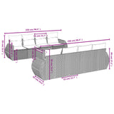 vidaXL 9-delige Loungeset met kussens poly rattan zwart
