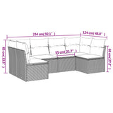 vidaXL 6-Piece Lounge Set with Cushions Poly Rattan Black