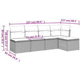 vidaXL 5-piece Lounge Set with Cushions Poly Rattan Black