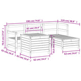 vidaXL Ensemble de salon 5 personnes massief grenenhout