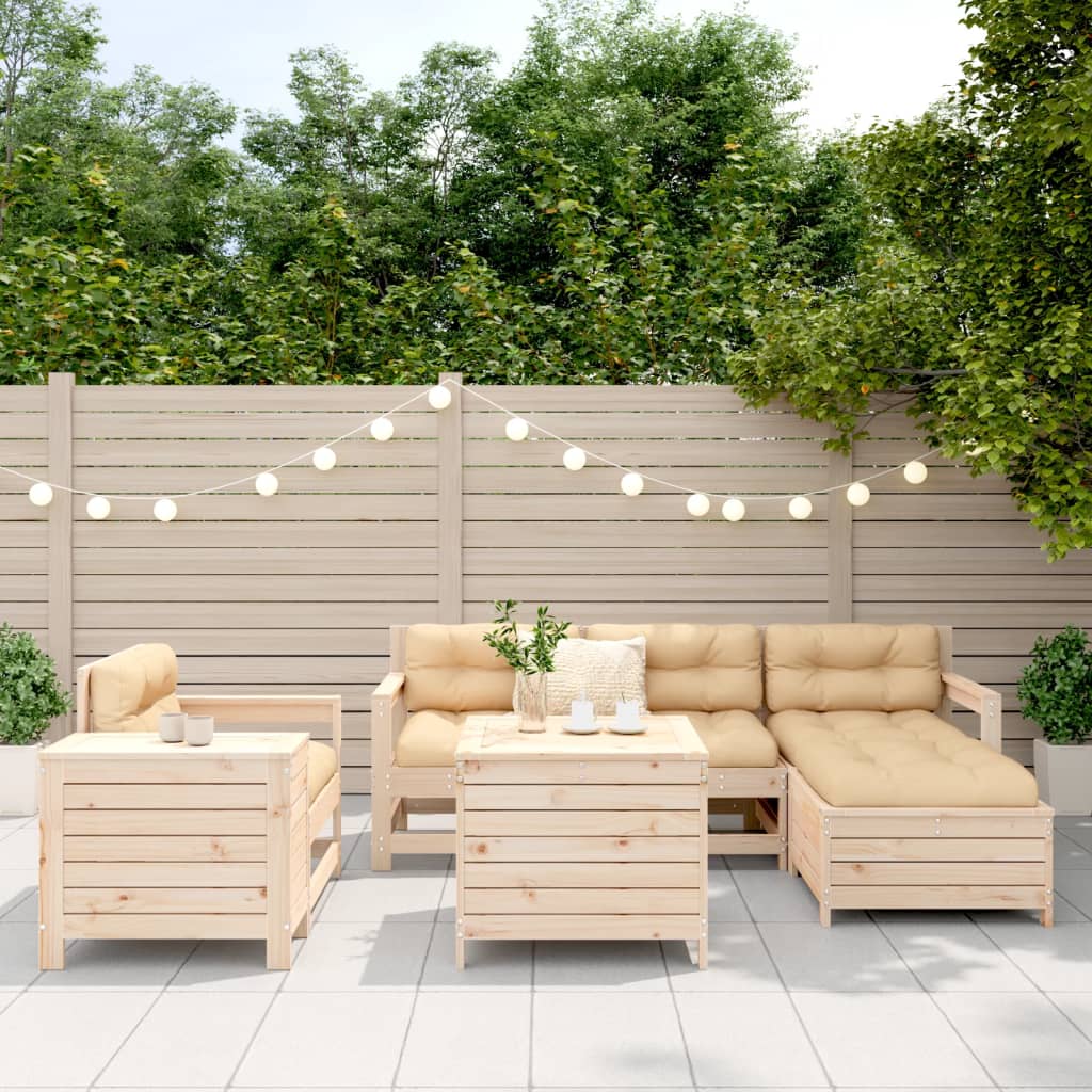 vidaXL Ensemble de salon 7 personnes massief grenenhout